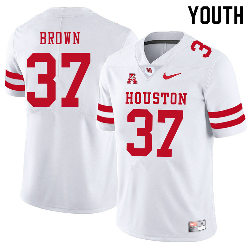 Youth #37 Terrell Brown Houston Cougars College Football Jerseys Sale-White